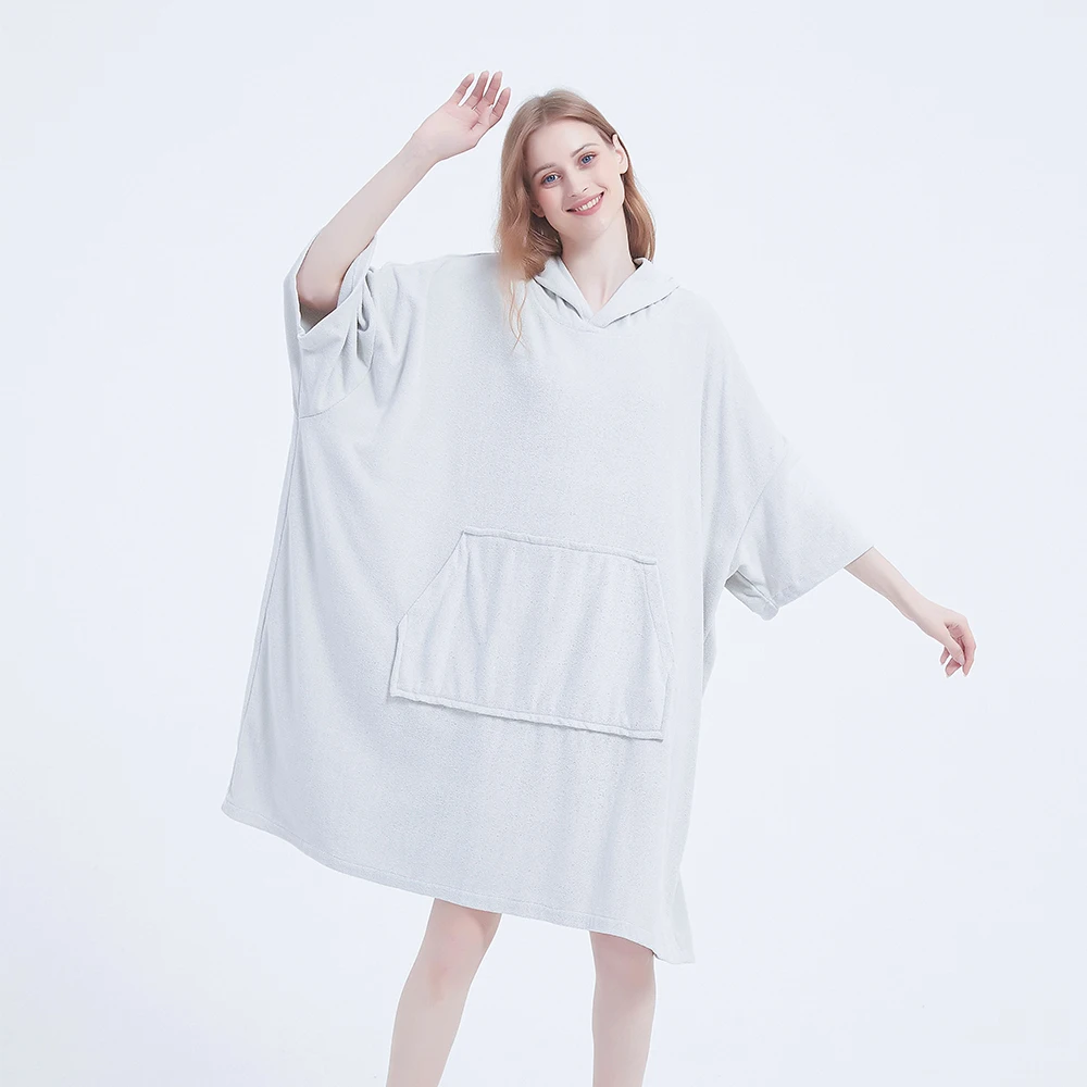Oversized Microfiber 220gsm Beach Towel Poncho No Sand Suit For Surfing Lightweight Hoodie Beach Towels Swimming Adult