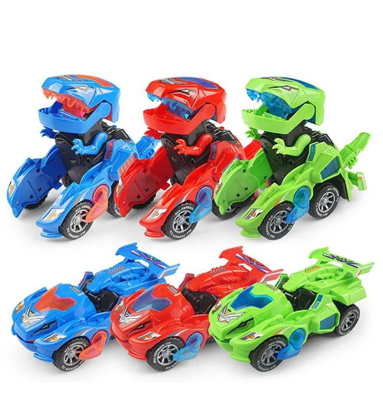 Led Light Electric Automatic Transforming Small Kids Car Toy dinosaurs chariot