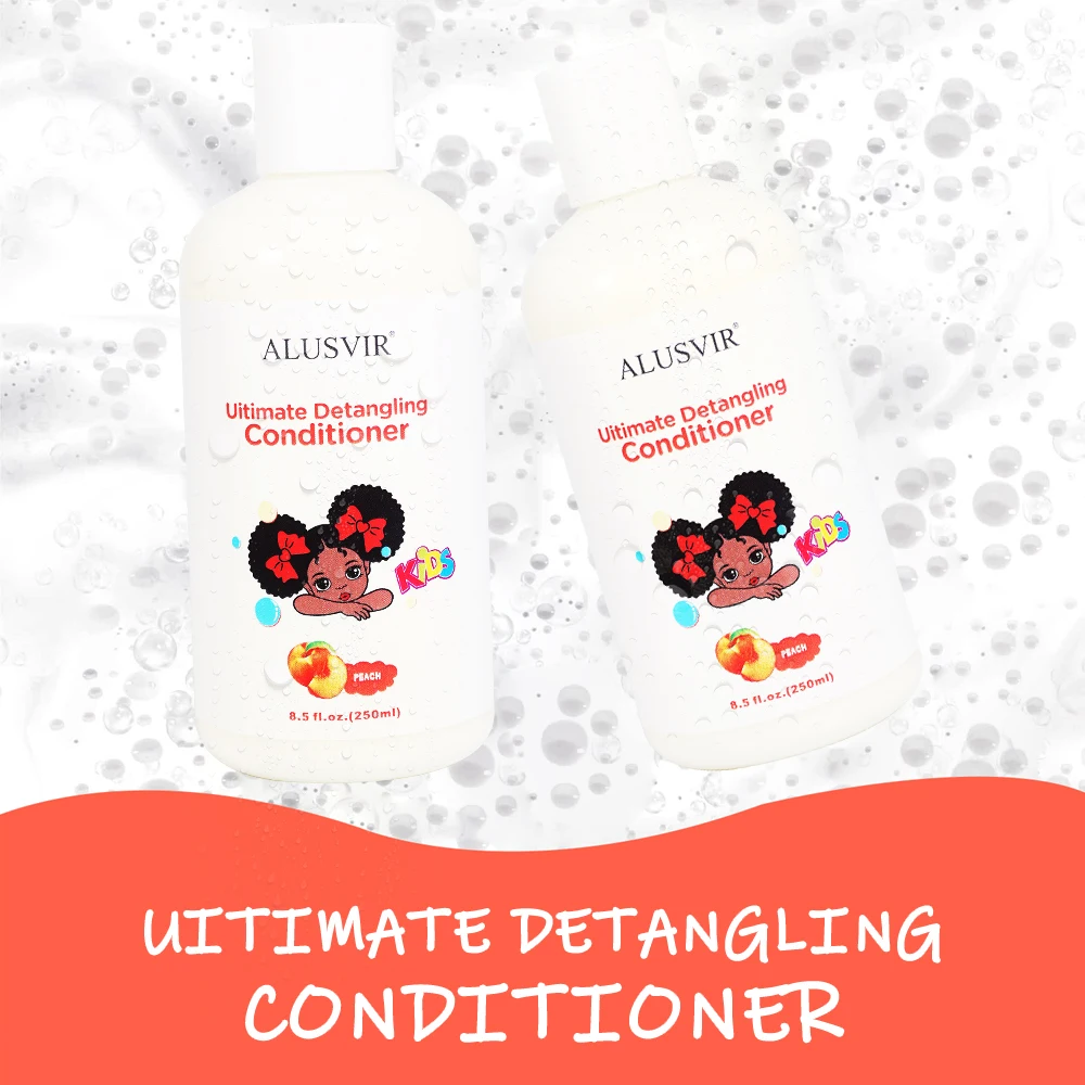 Kids Hair Care Kit Natural Fruit Perfumed Hair Oil Shampoo And Wash 2 In 1 Leave In Conditioner Edge Control Set Private Label