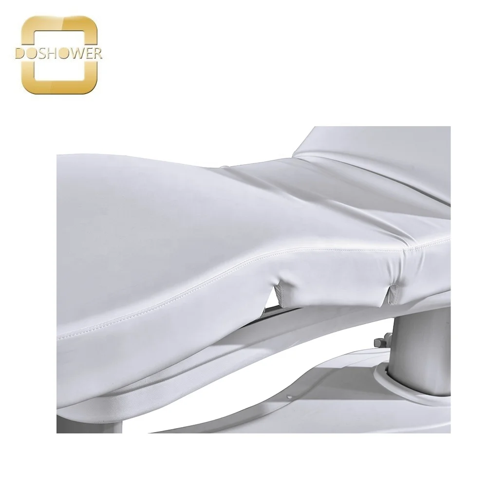 White Luxury Electric facial bed with whole bed adjustable of height and backrest adjustable armrest manual adjustable