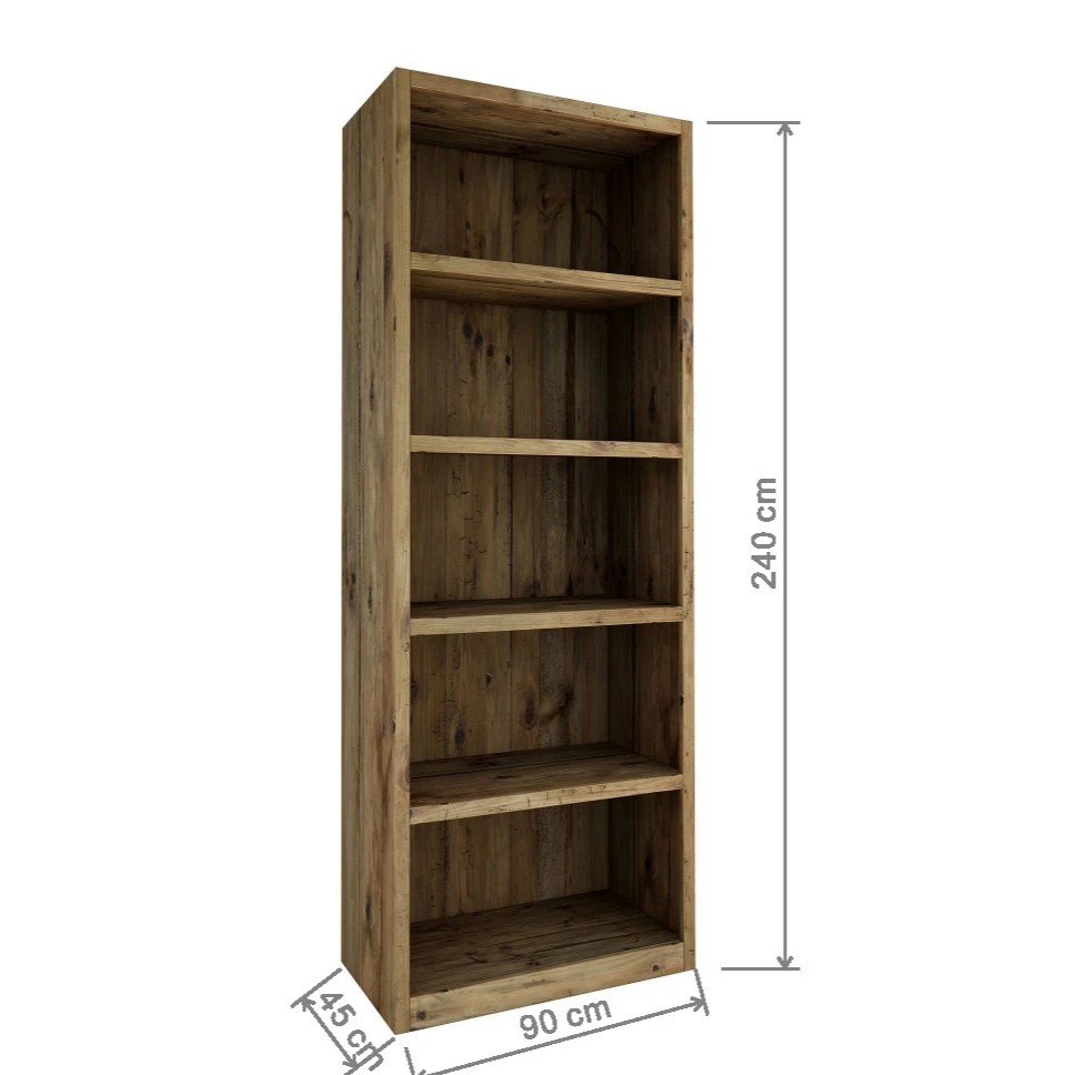 Modern rack antique furniture library bookshelf large solid wood library bookcase shelving