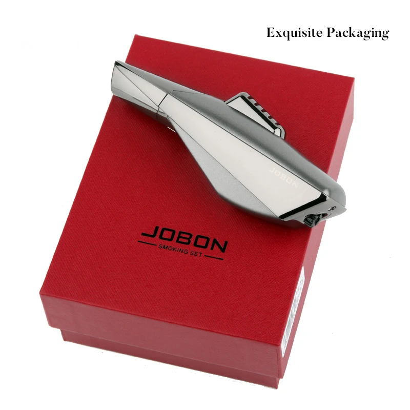 Многоразовая металлическая зажигалка JOBON для барбекю кухни сигарет сигар Бутан Газовое пламя оптовая продажа струйная с логотипом на