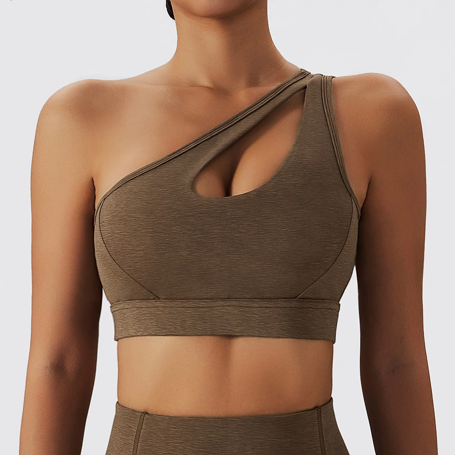 hot sexy xx sports bra women nylon spandex yoga tops with built in bra active wear one shoulder crop sports bra