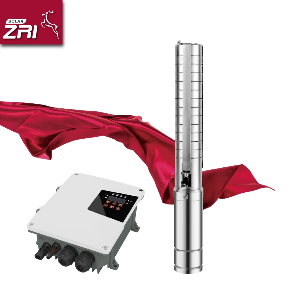 ZRI 3 Inch Stainless Steel Impeller DC Solar Submersible Water Pump