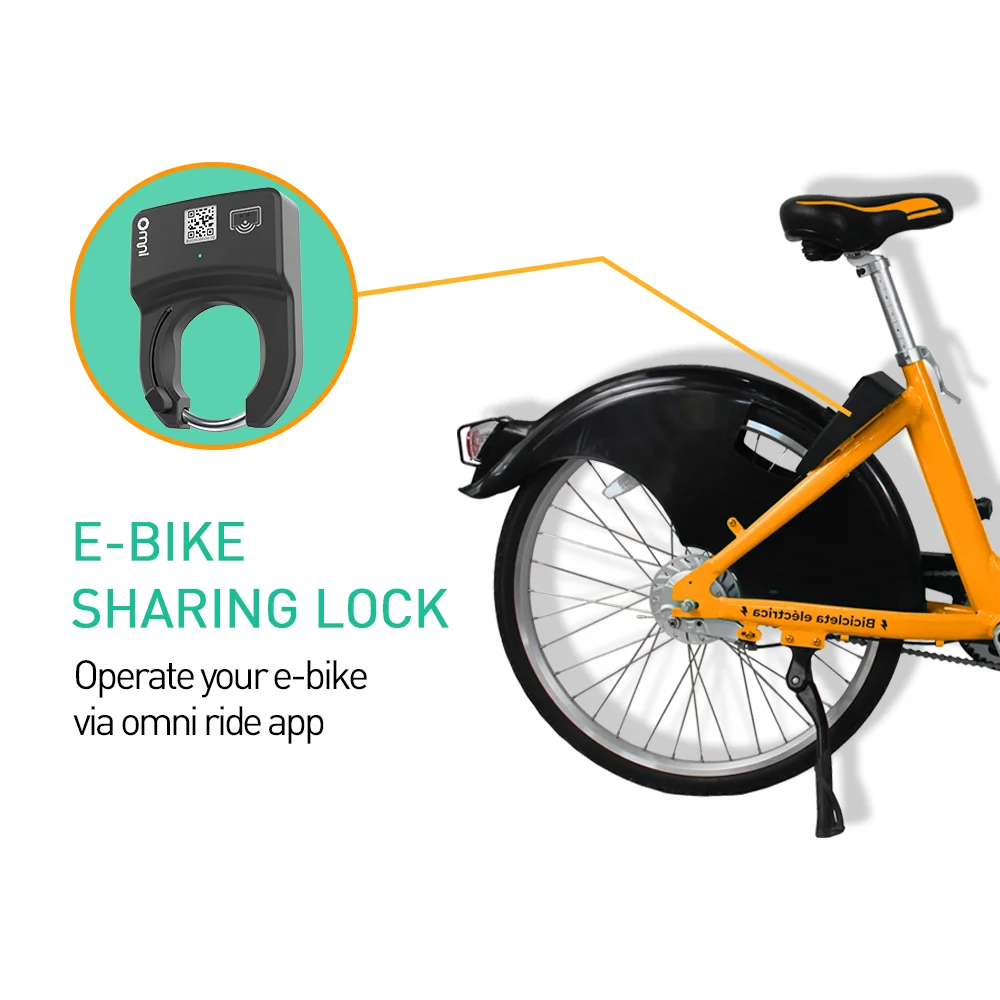 E Bike GPS Real Time Tracking Adjust Positioning Interval Freely Rechargeable Solar Panel 4g RFID Ble Share Rental Bicycle Lock