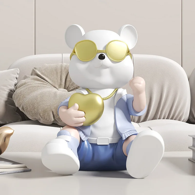 New Creative Love Bear Desktop Resin Small Ornaments Home Furnishing Soft Handicraft Gifts Wholesale