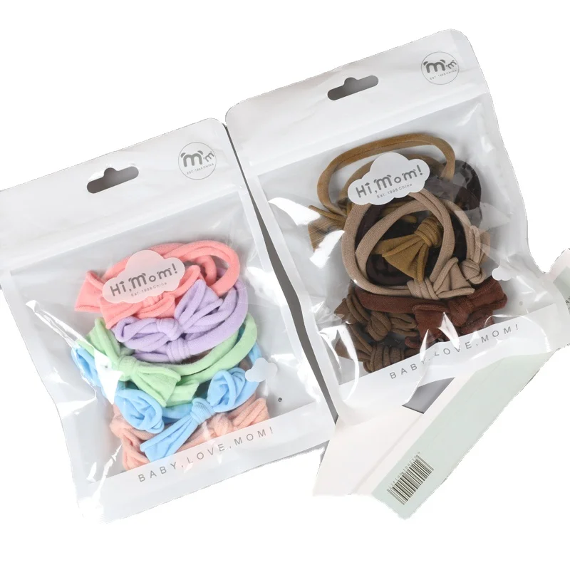New Korean gradient color fabric bow girl heart double ponytail hair rope solid color children pill hair ring