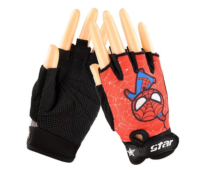 factory non-slip kids Half Finger Mesh bicycling Gloves