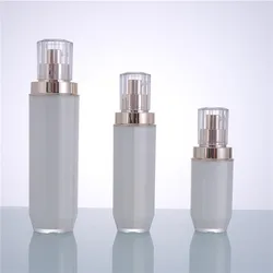 Modern White Cylinder Plastic PS Bottles Acrylic Jars for Cosmetic Packaging