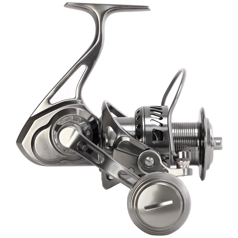 CNC Machining Full Metal Spinning Fishing Reel Freshwater Saltwater Fishing Spools Machined Powerful Interchangeable Hand