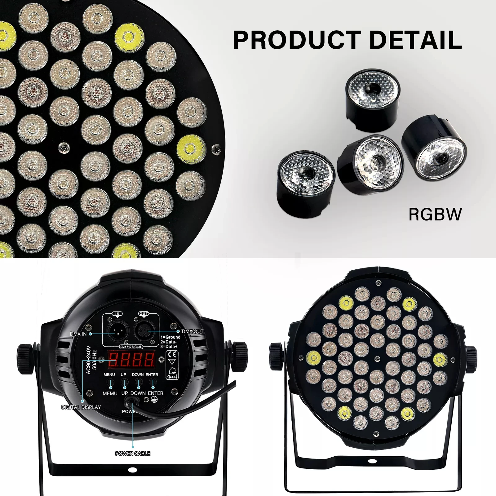 180W RGBW Par Stage Light LED DMX DJ Disco Party Lighting Beam Wash Lights