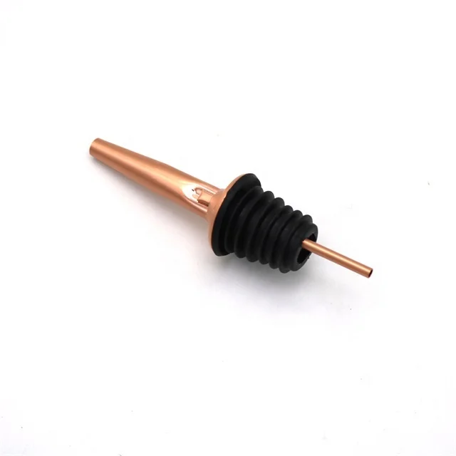 Bartender Vintage Matte Brushed Copper Plated Stainless Steel Olive Oil Vinegar Wine Bottle Liquor Speed Spout Pourer Dispenser