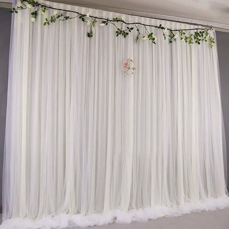 Most wanted products Customization Multipurpose wedding and birthday party stage background decoration gauze curtain