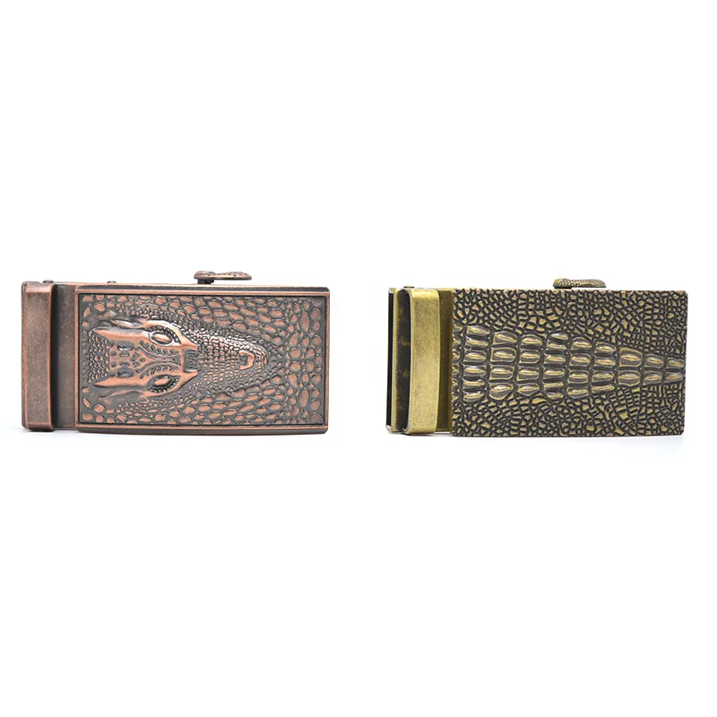 Wholesale Carosung Designer Antique Metal Alligator Ratchet Buckle Crocodile Custom Belt Buckles for Men