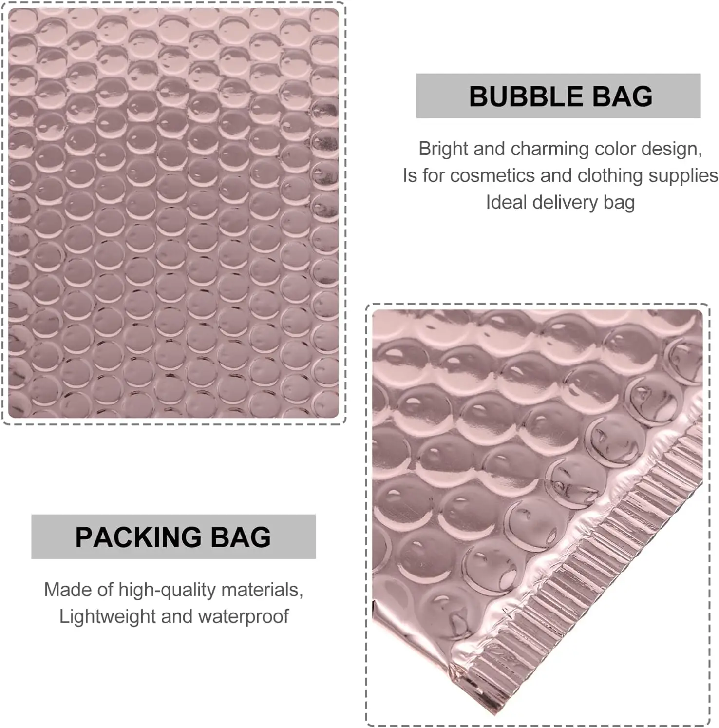 CTCX Custom Mailing TearProof Express Bubble Mailer Air Padded Envelopes Postage Bubble Mailer Bags Metallic Poly Bubble Mailer