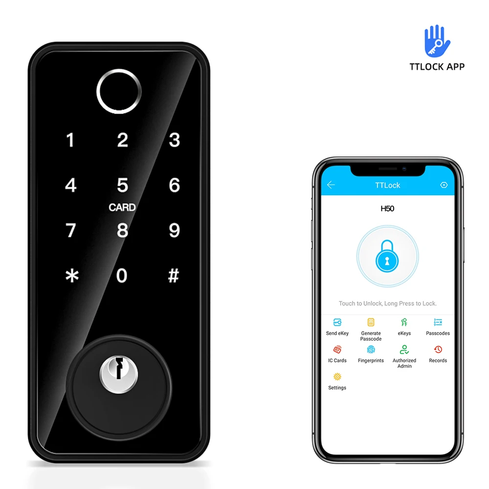 Electronic Lock Smart Innovative Aluminum Alloy,Fingerprint,Code,Key,Wi-fi,Digitaldoor Lock