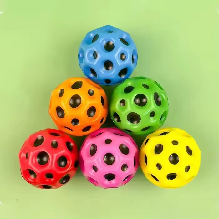 Wholesale Ultra high bounce ball Space ball improves hand-eye coordination for easy grip and grip LED Moon space ball