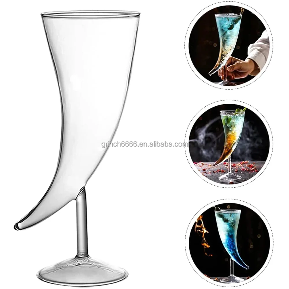 italian horn shape shot glass viking horn mug Barware Unique Horn Shape Cocktail Glass
