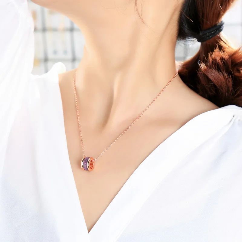 x0215 2021 Cubic Zircon Women Minimalist Rose Gold Custom Name Lucky Barrel Baguette Roman Numeral Necklace Number Hoop Pendant