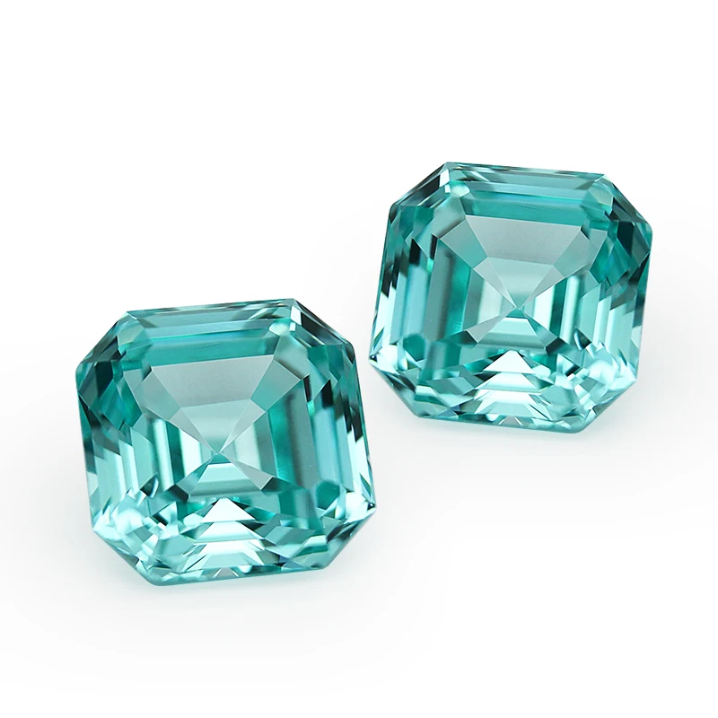 Factory Prices 3CT Excellent Emerald Steps Cut Lab Created Green Paraiba Tourmaline Gems