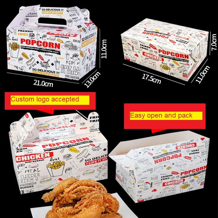 Manufacturer Wholesale Disposable Paper Fried Chicken Box French Fries Bag Fried Chicken Bucket Egg Tart Box