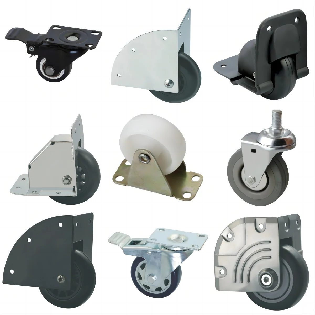 LICHUAN Best Sale 3 Inch Removable Heavy Duty Caster Wheels Plastic Pvc Chair Foot Wheel Rubber Swivel Caster for Luggage