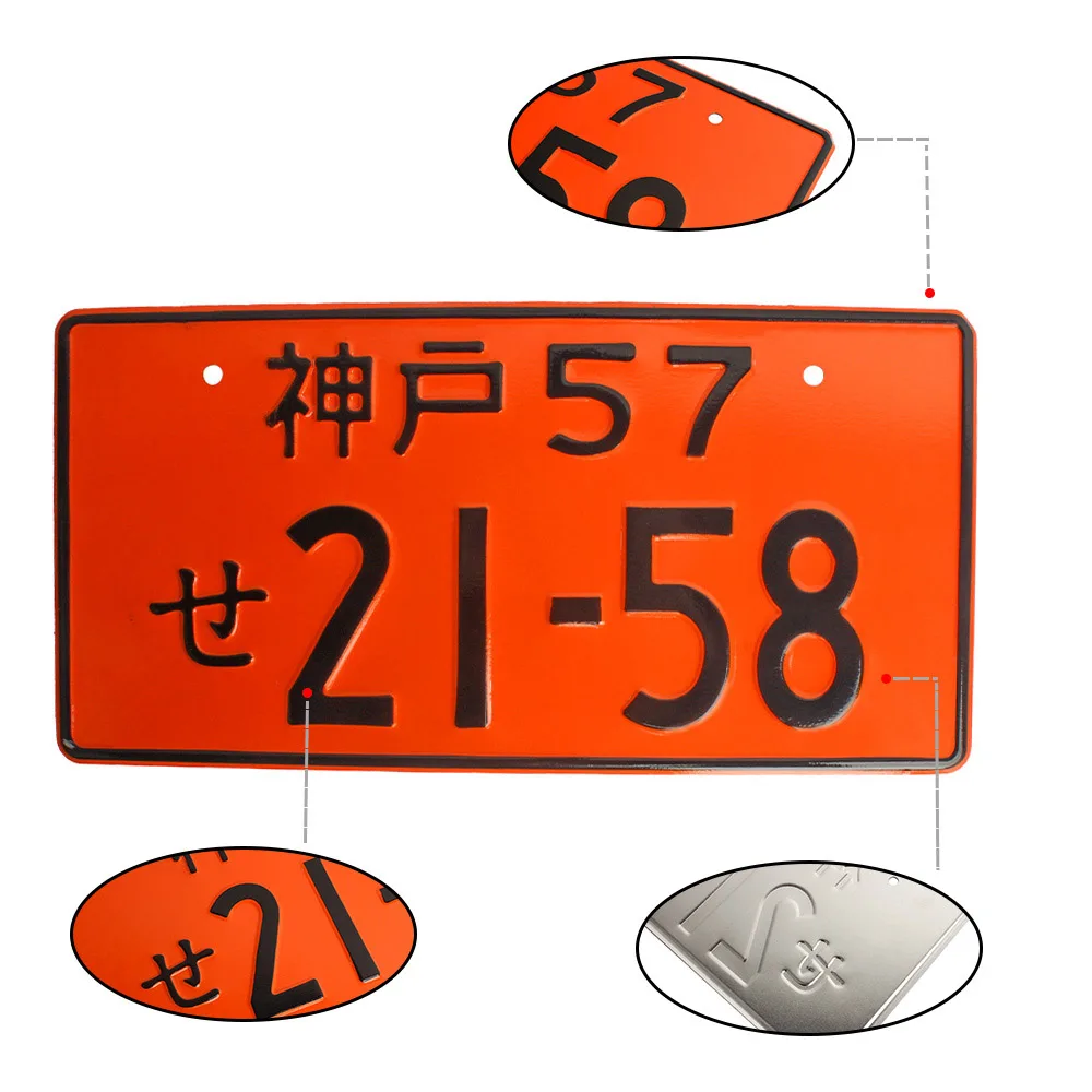 aluminium vin number chasis plate placas para autos personalizadas plate car japanese plate