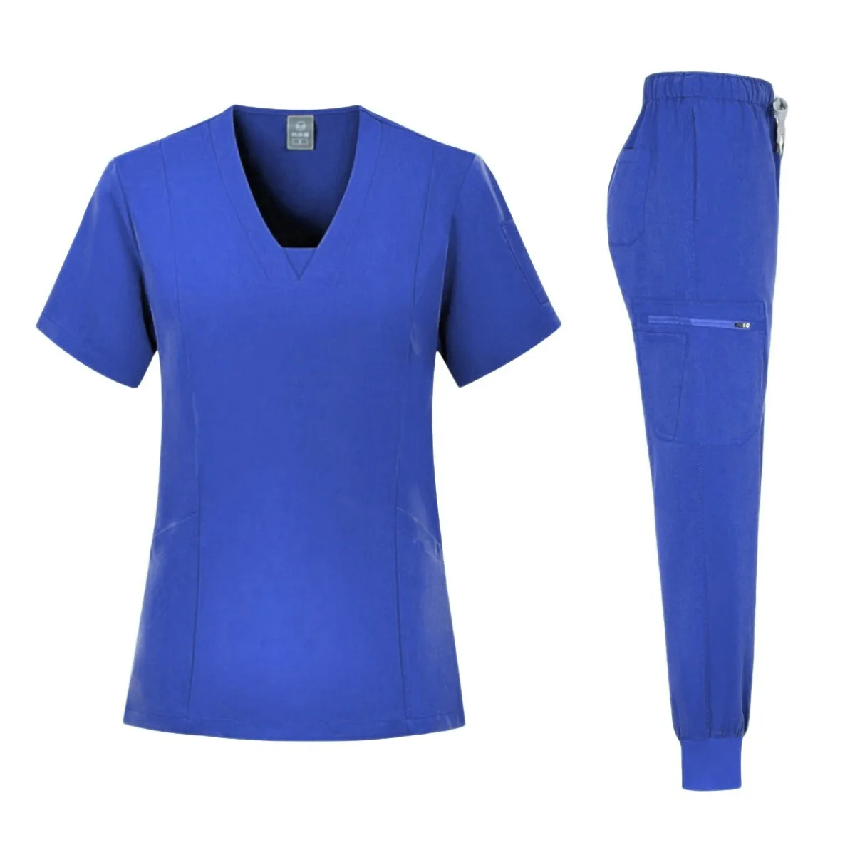 V Neck Design Female  4 Way Stretchy Fabric Hospital Uniform Scrubs Medical Nursing Uniforms Custom Scrubs Set For Women Men