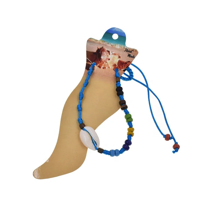 Hot Sale Natural Cowrie Shell Puka Seashell Coconut Beads Summer Beach Jewelry on Braided Nylon Adjustable