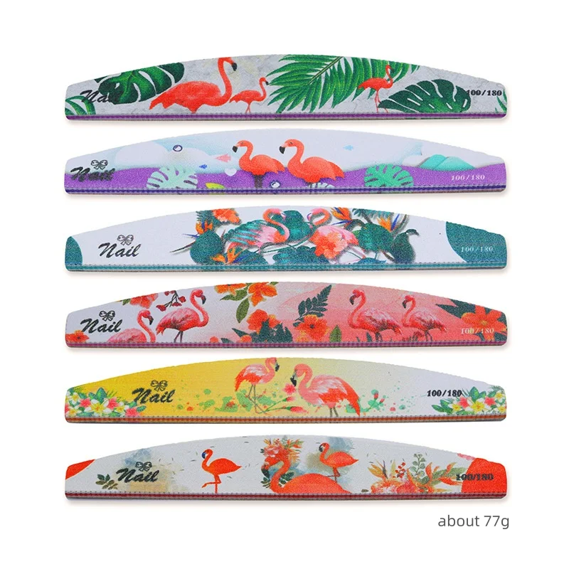 Professional Nail Files 80 100 150 180 Griting Strong Sandpaper Emery Doub-Sided Nails Buffer Block File Art Logo Nail File