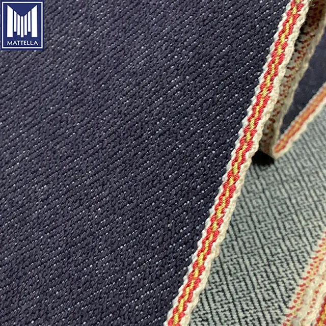 premium custom knitted dobby jacquard italian korea japanese usa selvage indigo pure cotton selvedge men jeans denim fabric