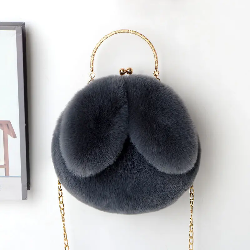 2024 wholesale cute plush,rabbit ear clutch bags women, evening clutch girls sling bag cute rabbit purse/