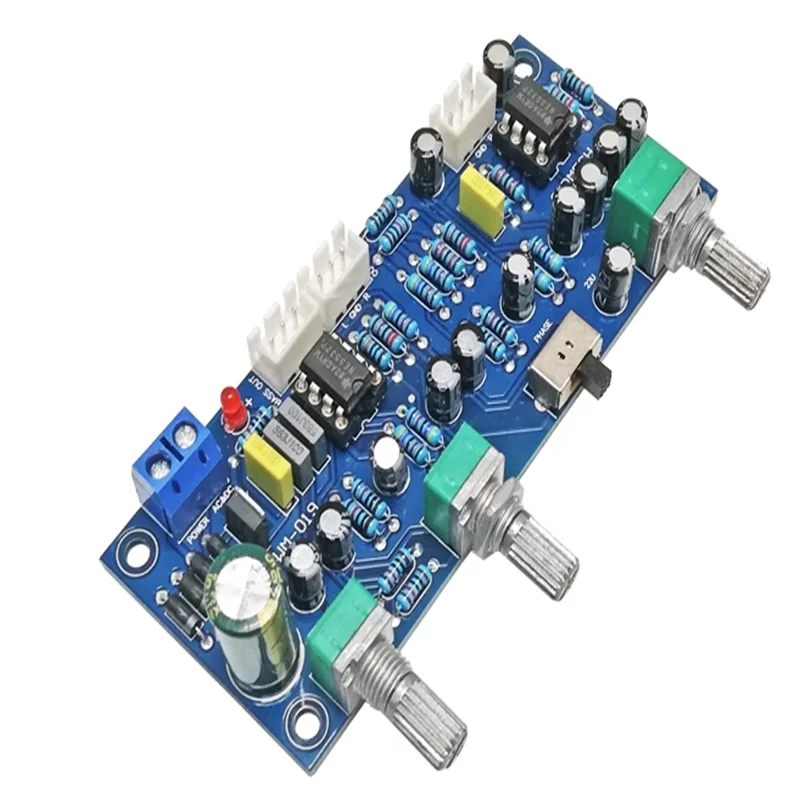 Dual NE5532 low-pass filter front stage board 2.1 channel phase adjustable ultra subwoofer tone board