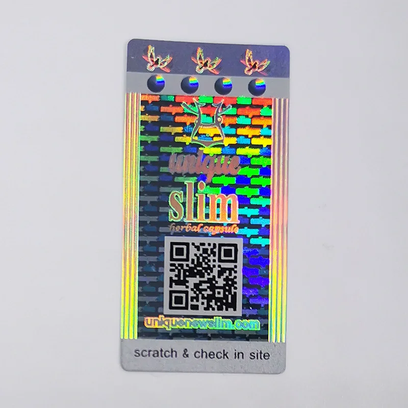 Custom 3d Scratch and Sniff Holographic Stickers QR Code Hologram Sticker
