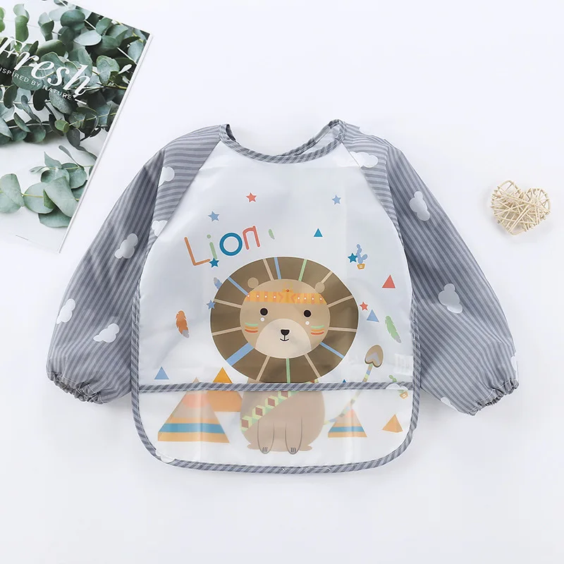 
Factory directly water proof baby feeding apron waterproof baby bib long sleeve 