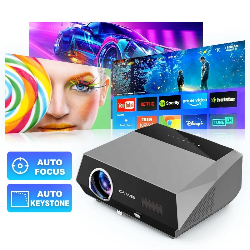 Caiwei A10Q, новый модный 4K портативный проектор для домашнего кинотеатра, светодиодный проектор, телевизор, видео, ЖК-проектор