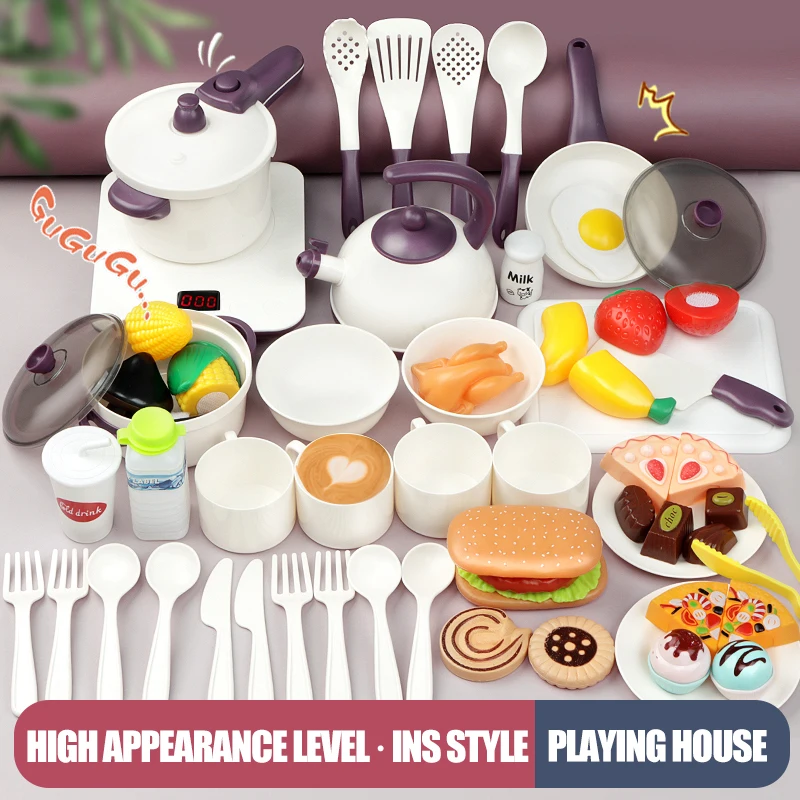 Portable play DIY mini kitchen toys real cooking set for kids 15 pcs set