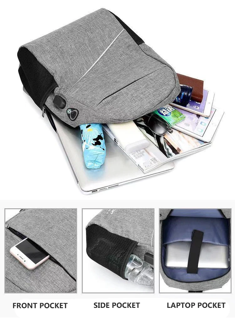 3 in 1 Laptop Backpacks Computer Waterproof Large Capacity 3 Pcs Set for Men Student Travel Outdoor Bags Office Polyester