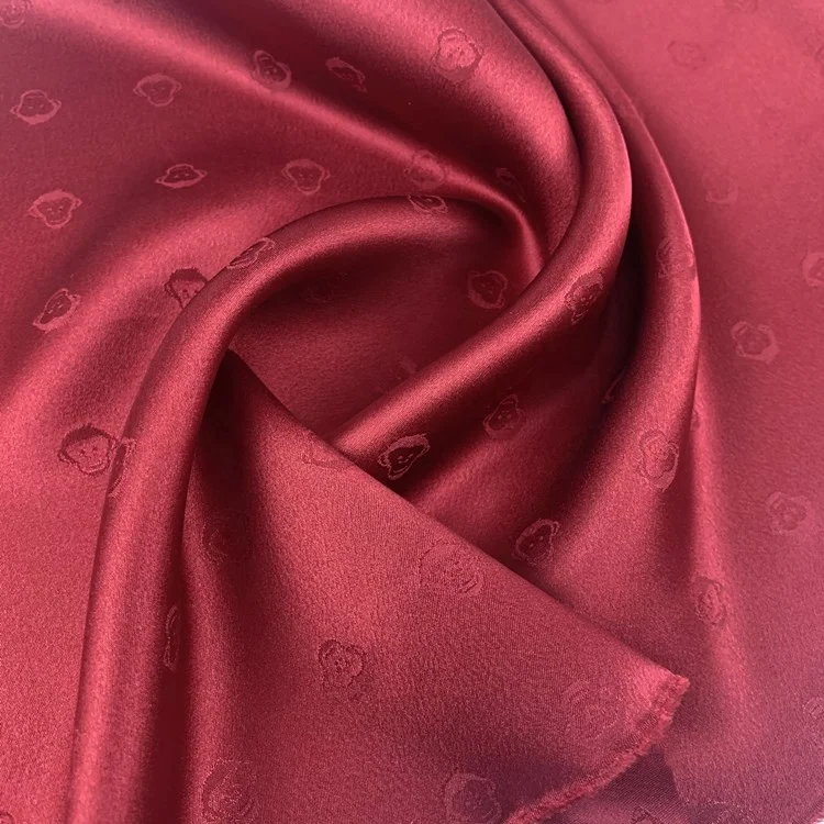 Customized jacquard silk 100% silk mulberry 114cm Width SangBo satin Brocade  fabric