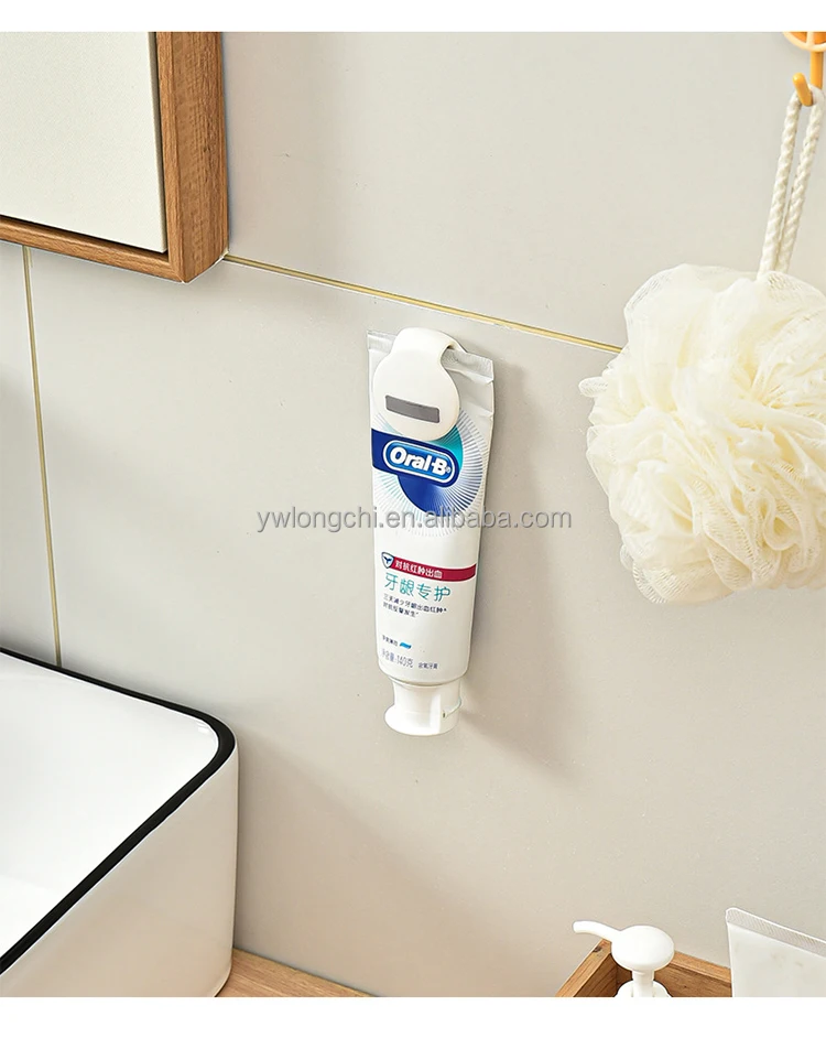 Mutifunctional Bathroom Accessories Plastic Toothpaste Stand Storage Rack Shower Room Toothpaste/ Cleaning Cream Clip