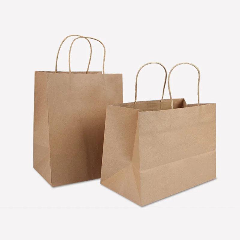 Коричневые бумажные пакеты под заказ упаковка для фаст-фуда еды бумажный пакет Прямая поставка с