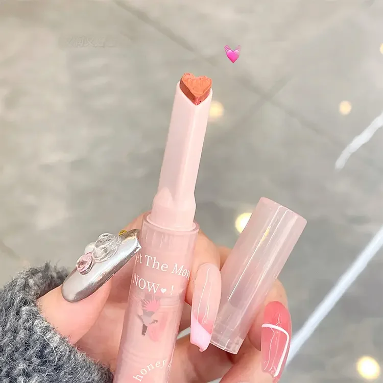 Heart-Shape Cute Vegan Glossy Lip Gloss Wholesale Private Label Makeup Waterproof Long Lasting Korean Liquid Lipstick