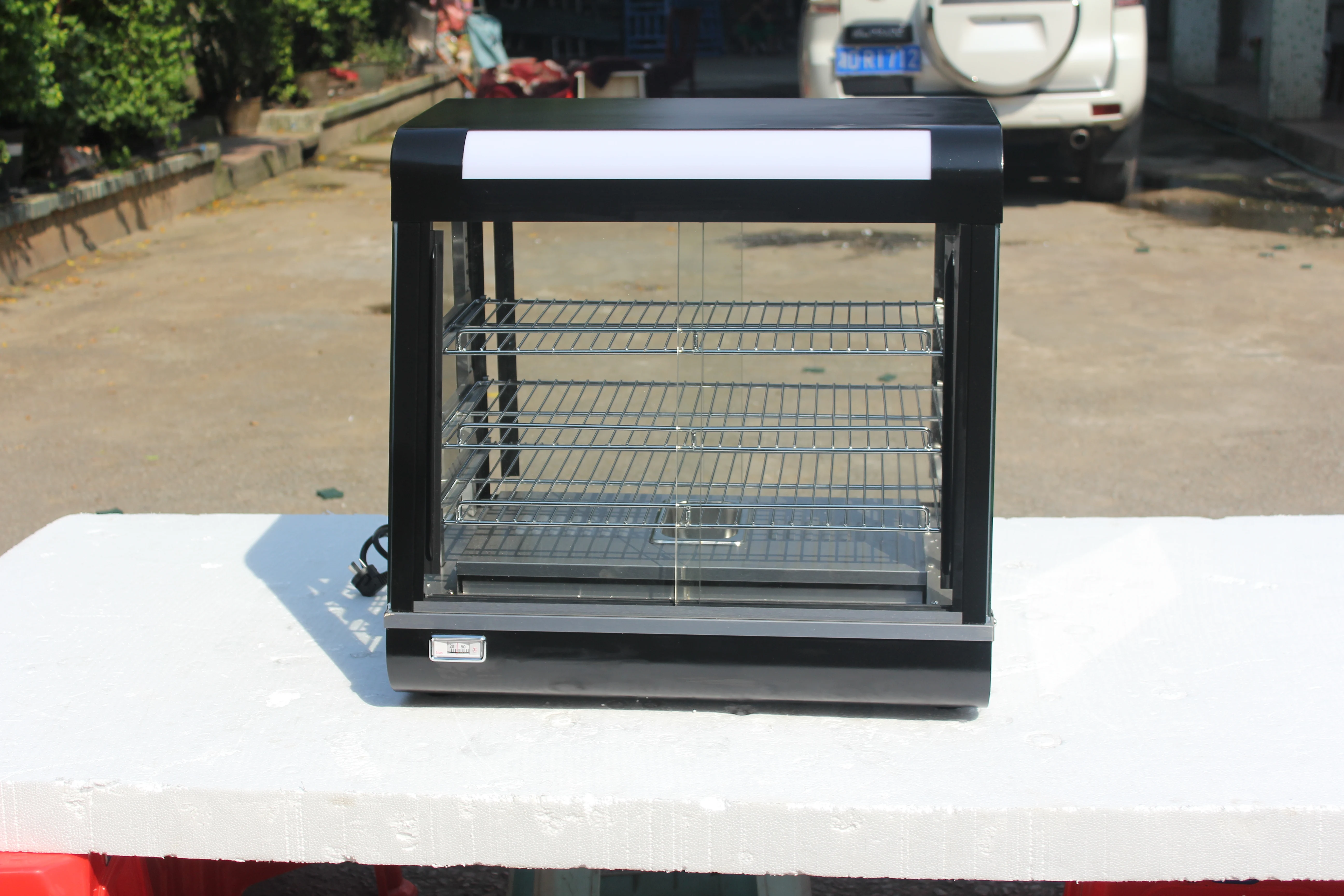 Food warmer showcase black Electric display showcase food warmer electric showcase Original Product