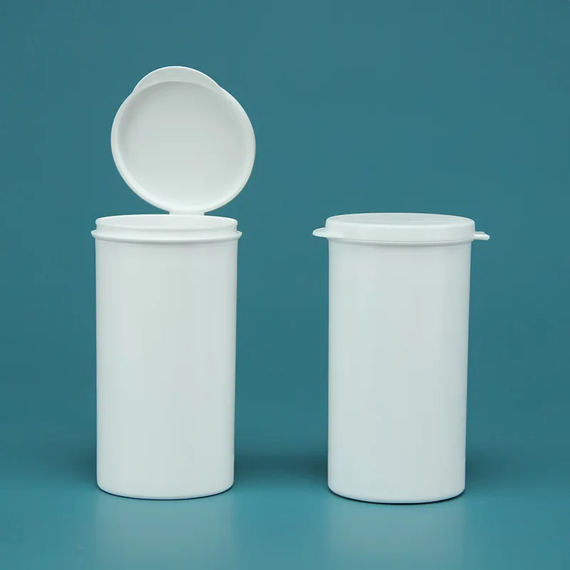 PET Plastic Empty 200ml Pop Top Vials Smell Proof Candy Effervescent Tablet Packaging Child Resistant Pop Top Tube For Medical