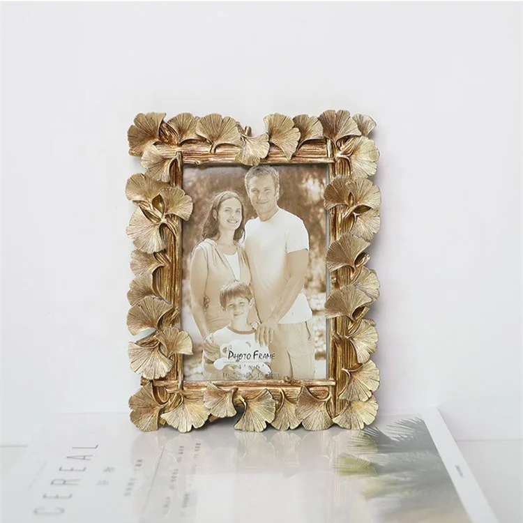 Resin Photo Frame leaves photo frame gold