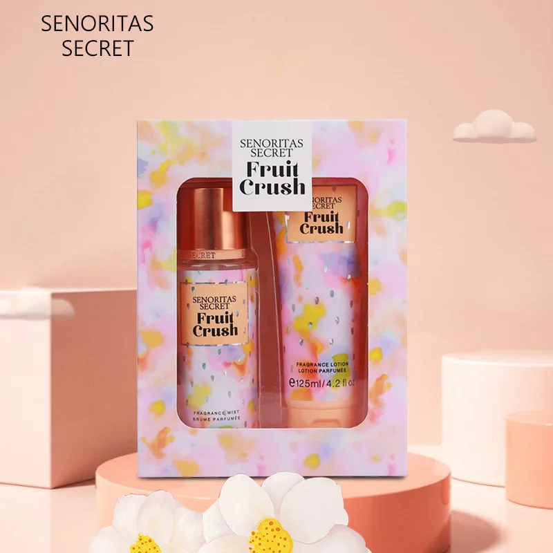 2022 Hot sales Perfume Set Fruit Scent Mini Perfume Hair Spray Body Mist Body Lotion Mini Perfume Set For Women