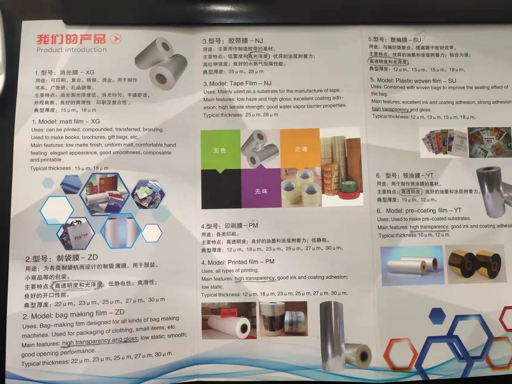 wet bopp matte film with 18 micron