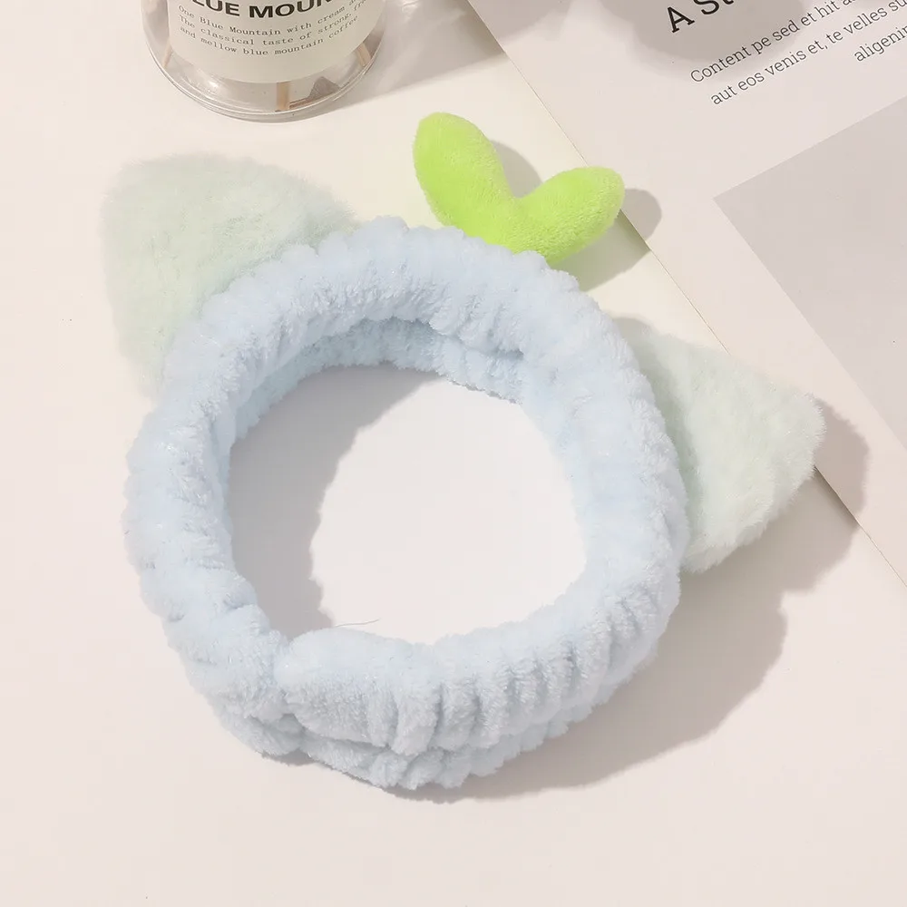 Elasticity Coral Fleece Bow Headbands Girls Cute animals Hair Band Headwear Women Face washing makeup Hair Accessories