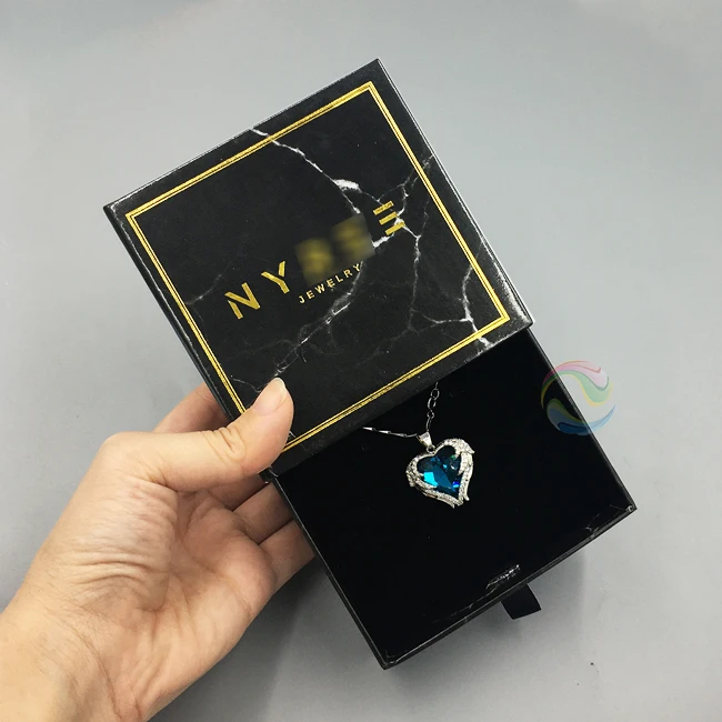 Bulk Cheap Marble Slide Drawer Paper Cardboard Necklace Ring Earring Set Box