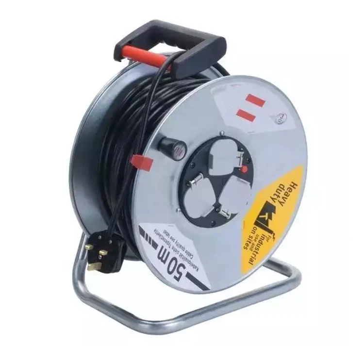 hand-held wire reel 3core 2.5mm2 50M CE power cord industrial cable reel mobile cable tray